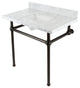 KVBH3622M8SQ5 36" Console Sink with Brass Legs (8-Inch, 3 Hole)
