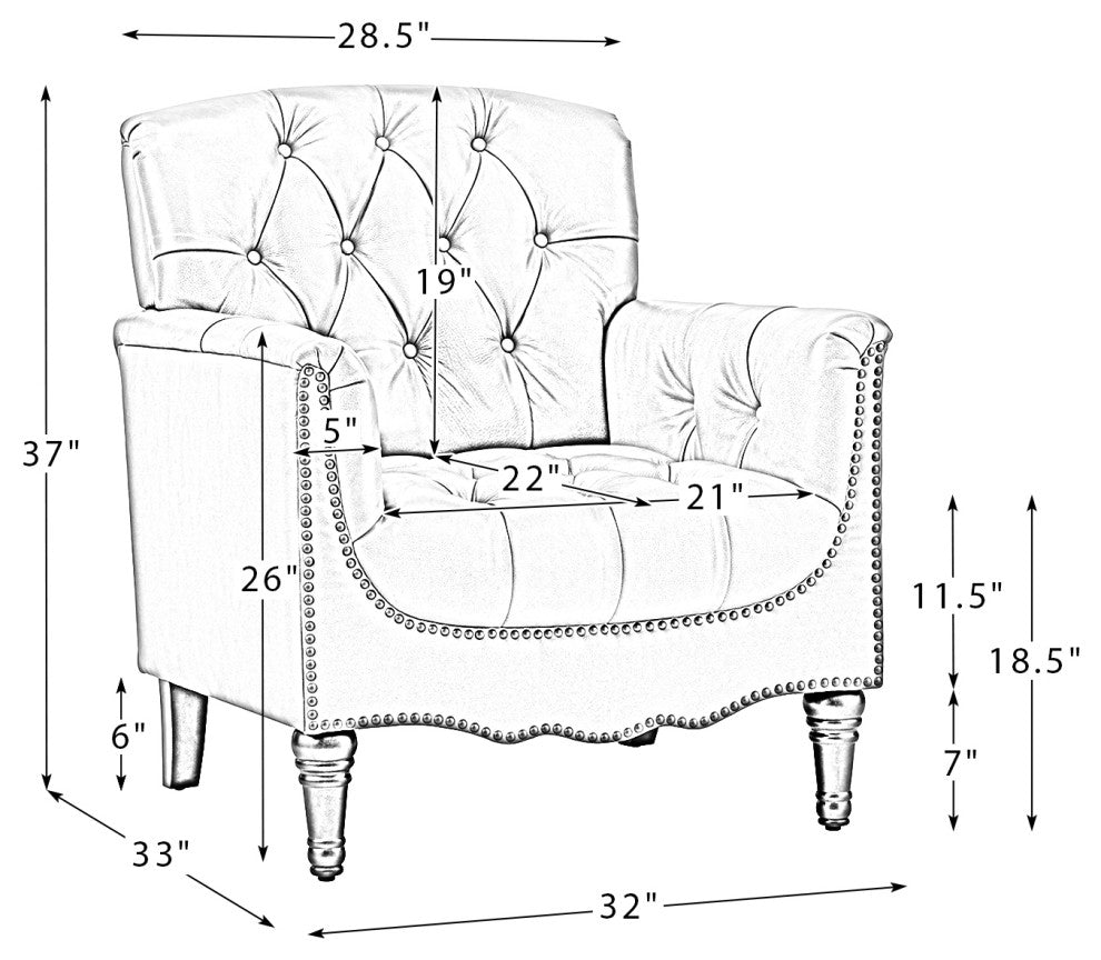 Bertram Genuine  Leather Armchair, Beige