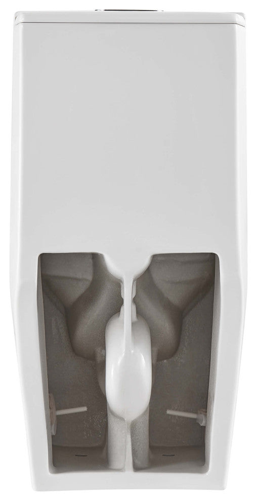Fine Fixtures Dual-Flush Elongated One-Piece Toilet With High Efficiency Flush, White High Gloss