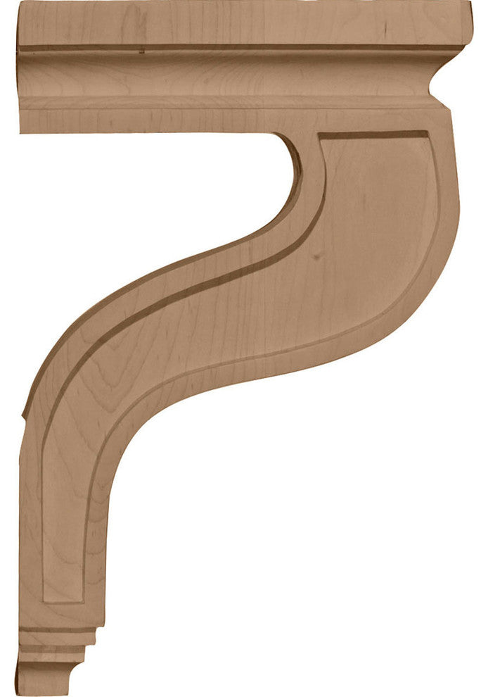4"W x 8 1/2"D x 13"H Hollow Back Corbel, Cherry
