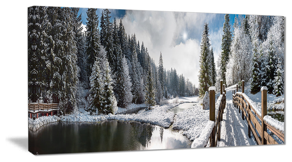 "Winter Morning Panorama" Canvas Print