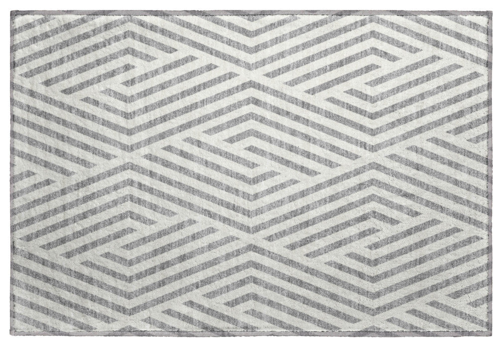 Premium Machine Washable Mayfield AMF550 Gray 1'8" x 2'6" Rug