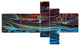 Red Blue Abstract Acrylic Paint Mix, Abstract Art on Canvas, 60"x32", 5 panels