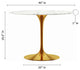 Rose 40" Round Marble Dining Table, Gold Base