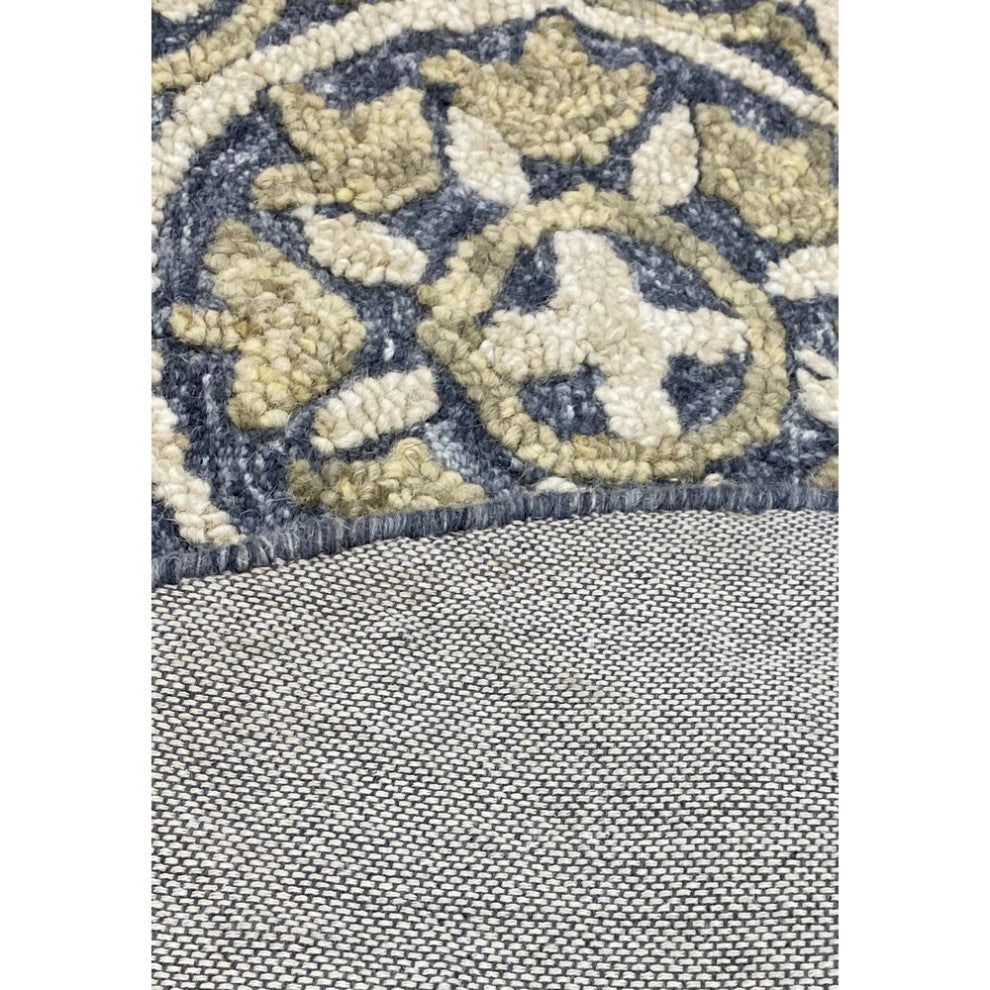 5" Round Gray and Beige Decorative Area Rug