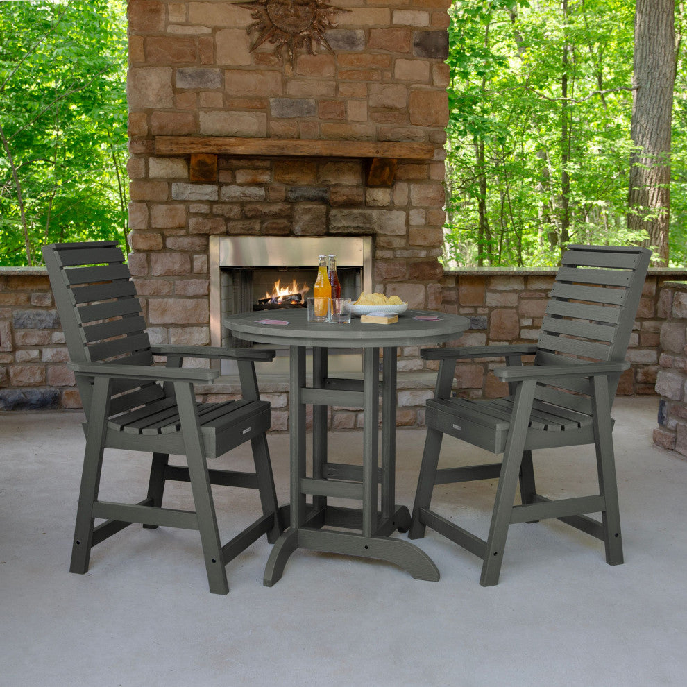 Weatherly 3-Piece Counter-Height Dining Set, Coastal Teak