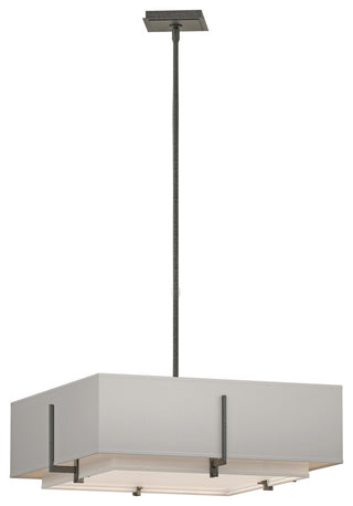 Exos Square Double Shade Pendant, Natural Anna Inner, Flax Outer