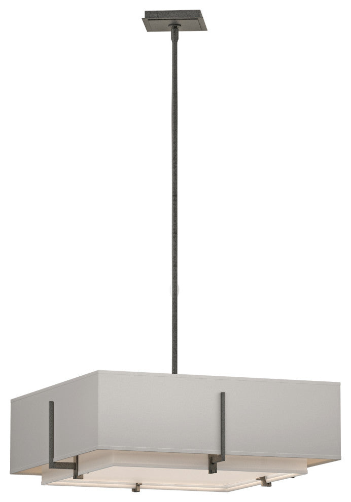 Exos Square Double Shade Pendant, Natural Anna Inner, Flax Outer