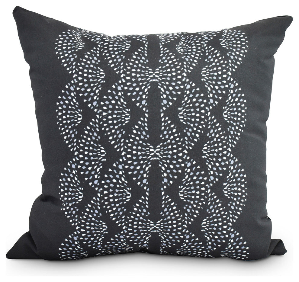 Dotted Focus 26" Black Geometric Print Decorative Throw Pillow