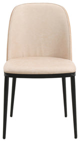 LeisureMod Tule Dining Side Chair, Set of 2, Walnut/Light Brown