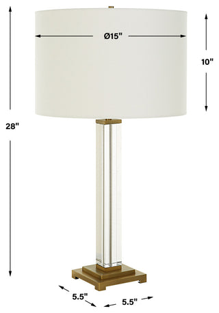 Uttermost Crystal Column Table Lamp