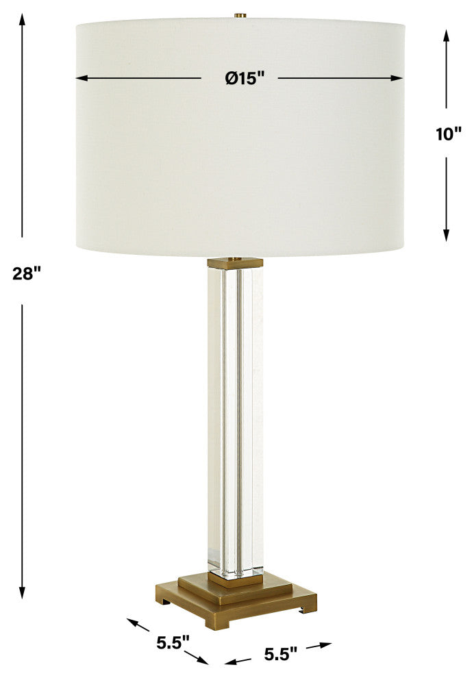 Uttermost Crystal Column Table Lamp