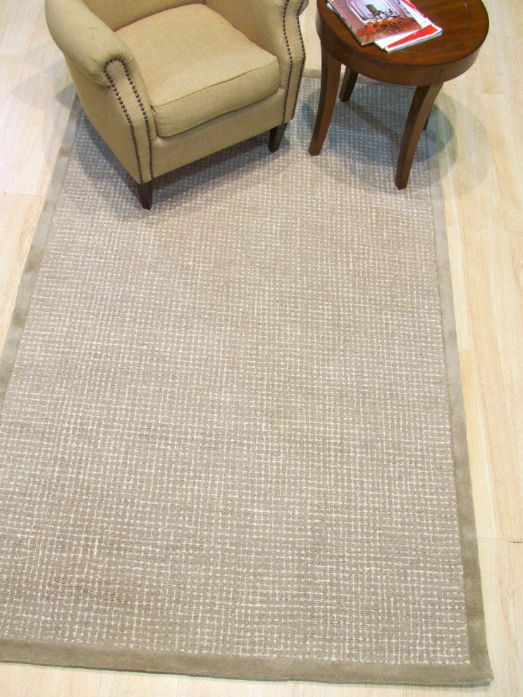 EORC Brown Hand-Tufted Wool Timothy Rug 7'9x9'9
