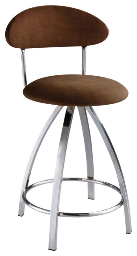 Brushed Chrome Frame 30'' Stool, Brown