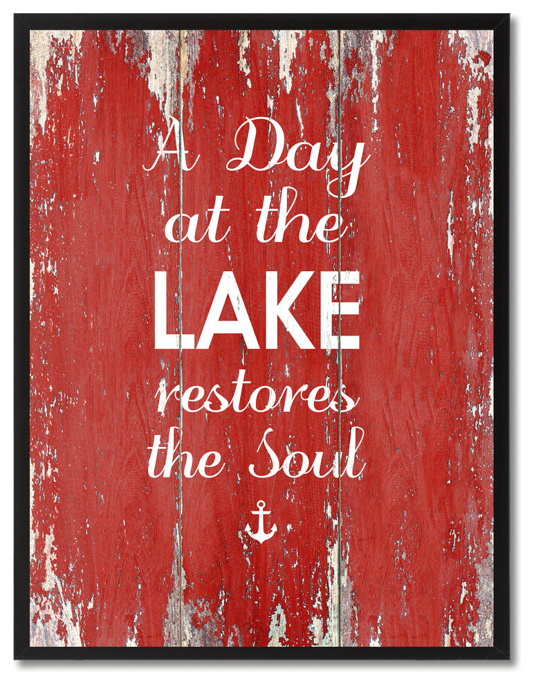 At The Lake Restores The Soul Inspirational, Canvas, Picture Frame, 22"X29"