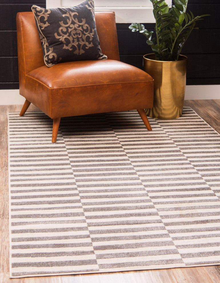 Rug Unique Loom Williamsburg Gray Rectangular 4' 0 x 6' 0