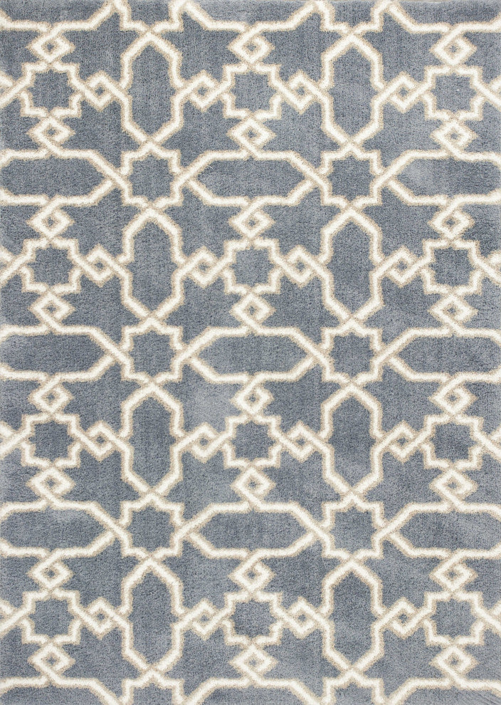 HomeRoots 7 x 10 Microfiber Slate Blue Area Rug