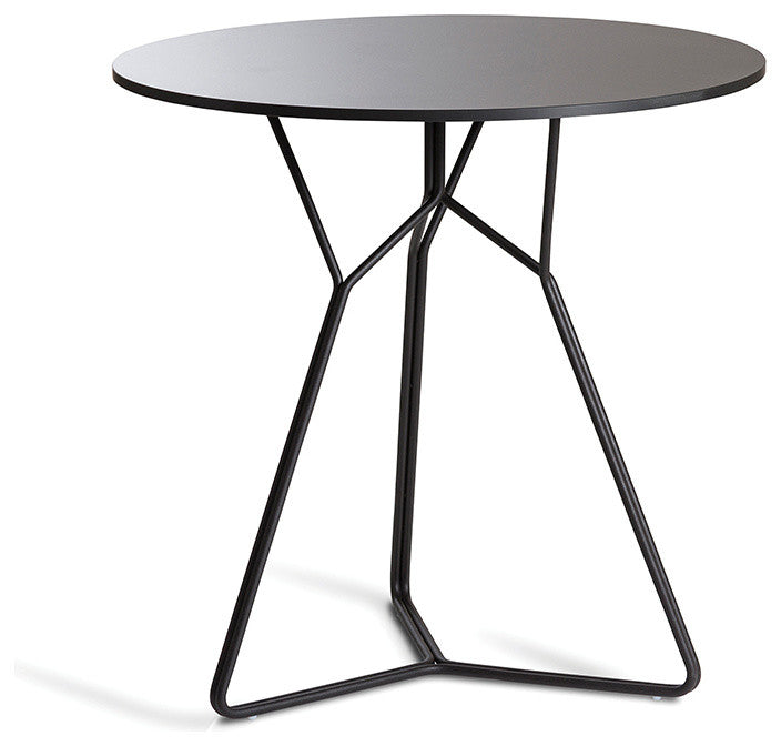 OASIQ SERAC 72 Dining Table, Frame: Anthracite, Top: Black HPL