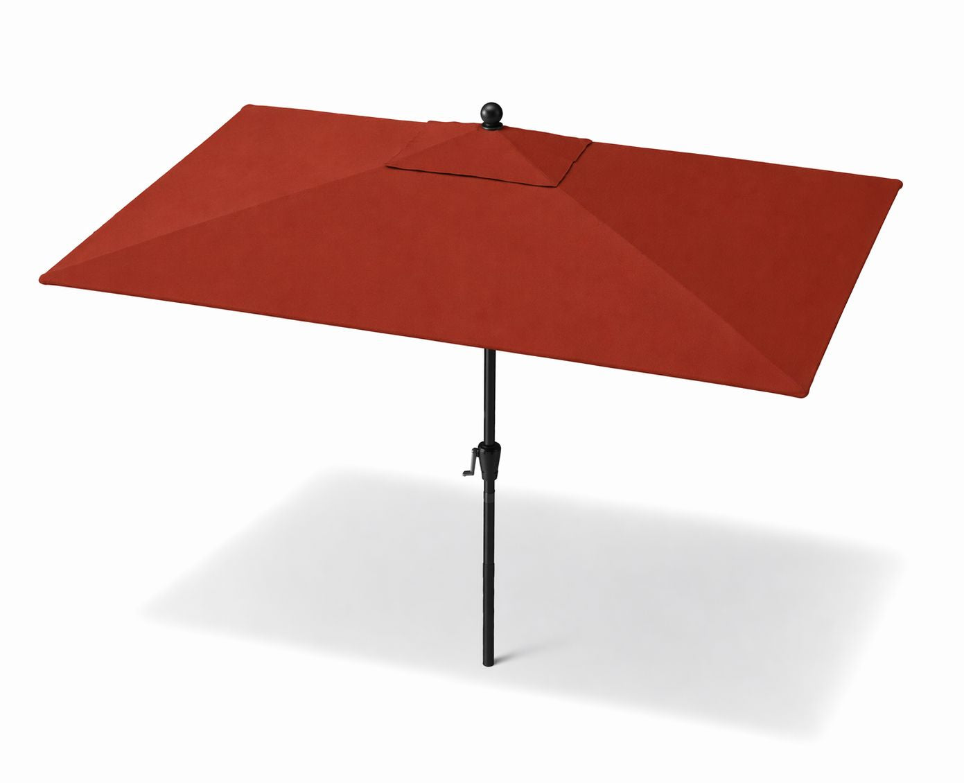 Pismo Dawn 9'x7' Rectangular Premium Push Tilt Market Umbrella, Black Frame, Ter