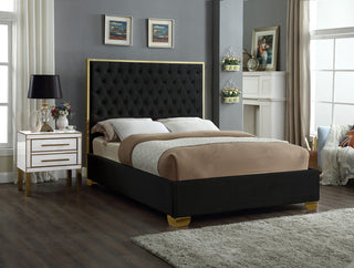 Lana Velvet Bed, Black, Queen