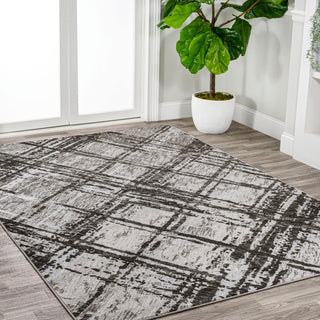 Slant Modern Abstract Black/Gray 5 ft. x 8 ft. Area Rug