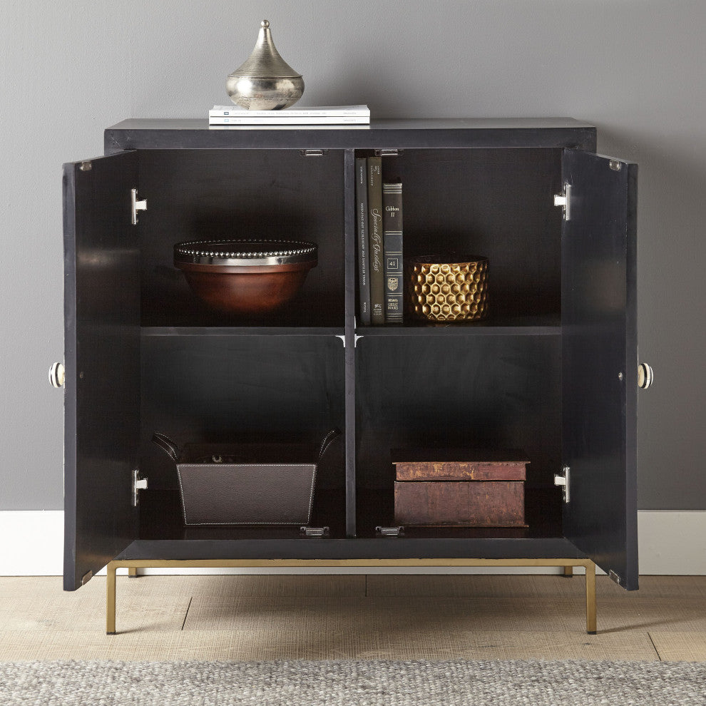 Shown in a real room environment; entire cabinet visible in a lifestyle context.