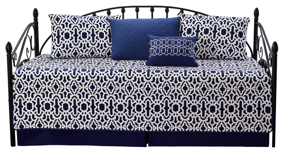 Montegomery 6 Piece Quilted Daybed Set, Blue, Daybed (75"x39")