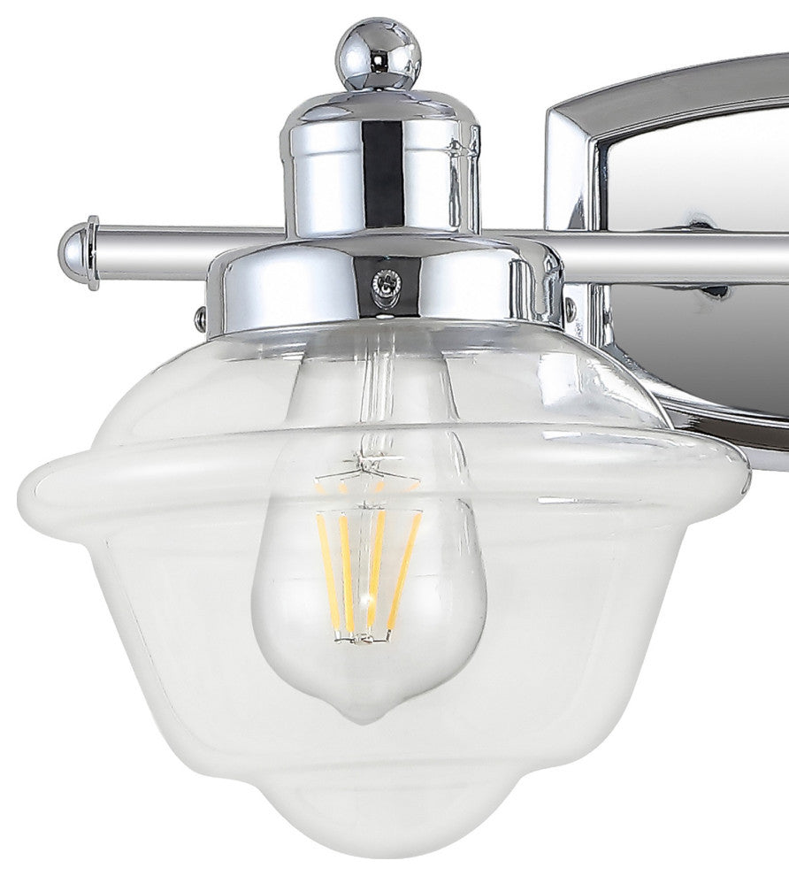 Orleans Iron LED Vanity Light, Chrome, 2 Bulb