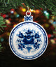 White And Blue Round Ornaments , Set of 3