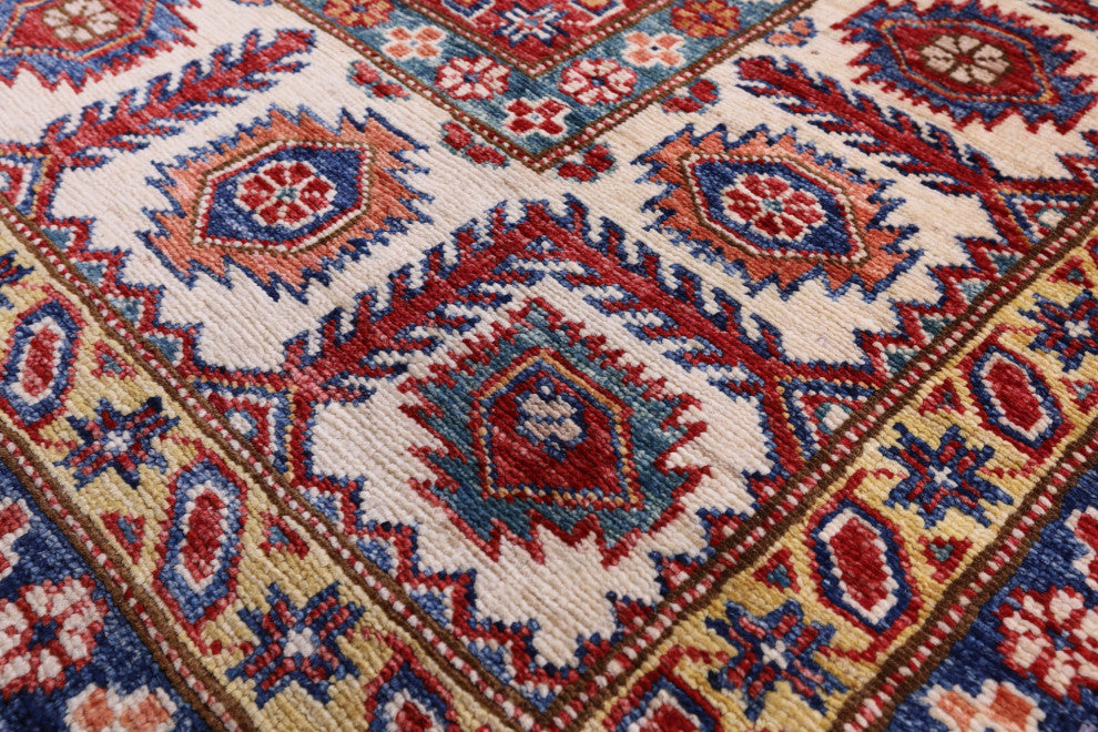 8' 2" X 10' 10" Super Kazak Hand Knotted Wool Rug Q9516