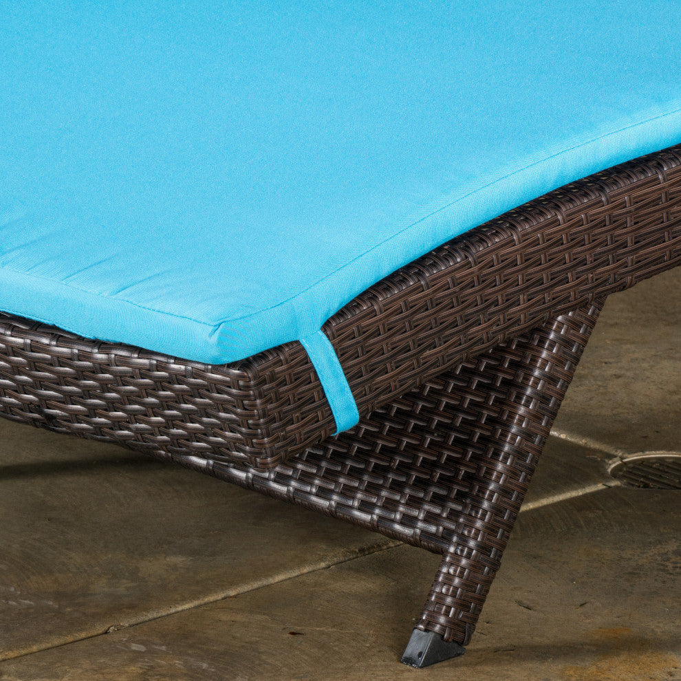 GDF Studio Albany Outdoor Chaise Lounge Cushion, Set of 2, Blue