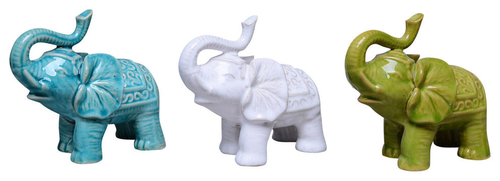 Mini Elephant Figurines, Set of 3