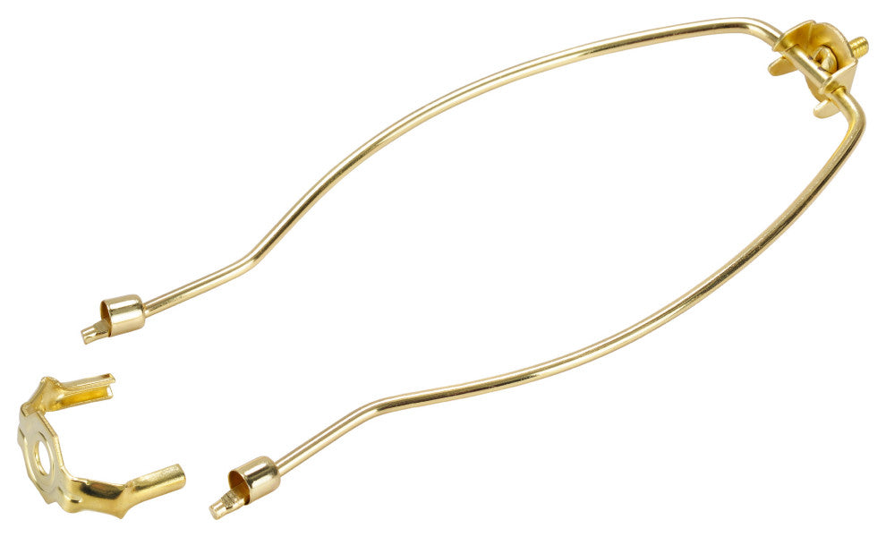 Aspen Creative 20004-1 12" Lamp Harp With Saddle, Polished Brass