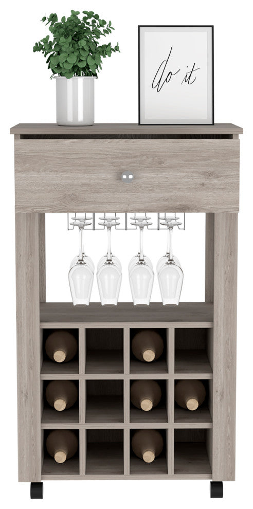 DEPOT E-SHOP Margh Bar Cart, Light Gray