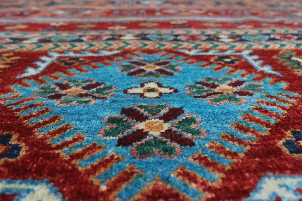 Khurgeen Ife Red and Blue Rug, 9''3x12