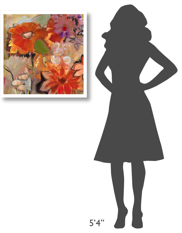 "Garden of a Joyful Day TL" Digital Paper Print by Joan Elan Davis, 26"x26"