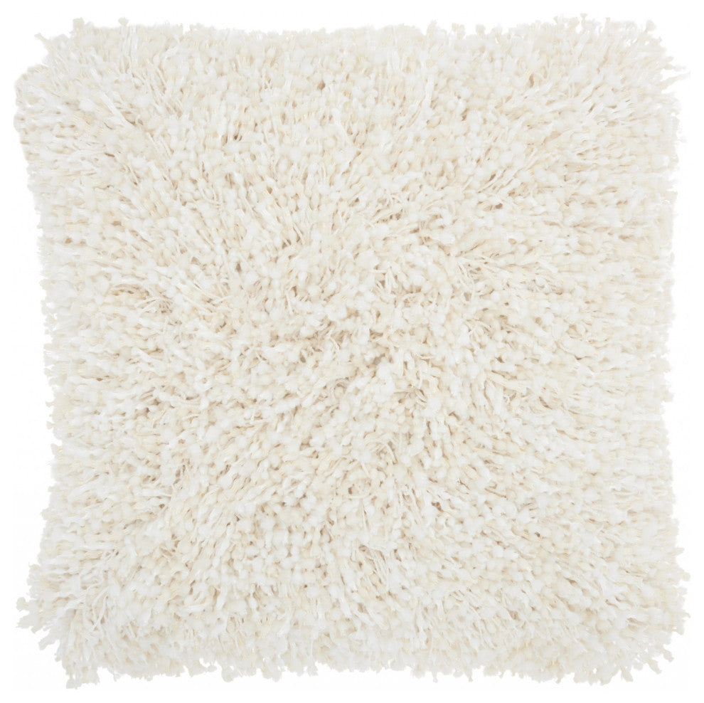 Plush Cream Throw Pillow