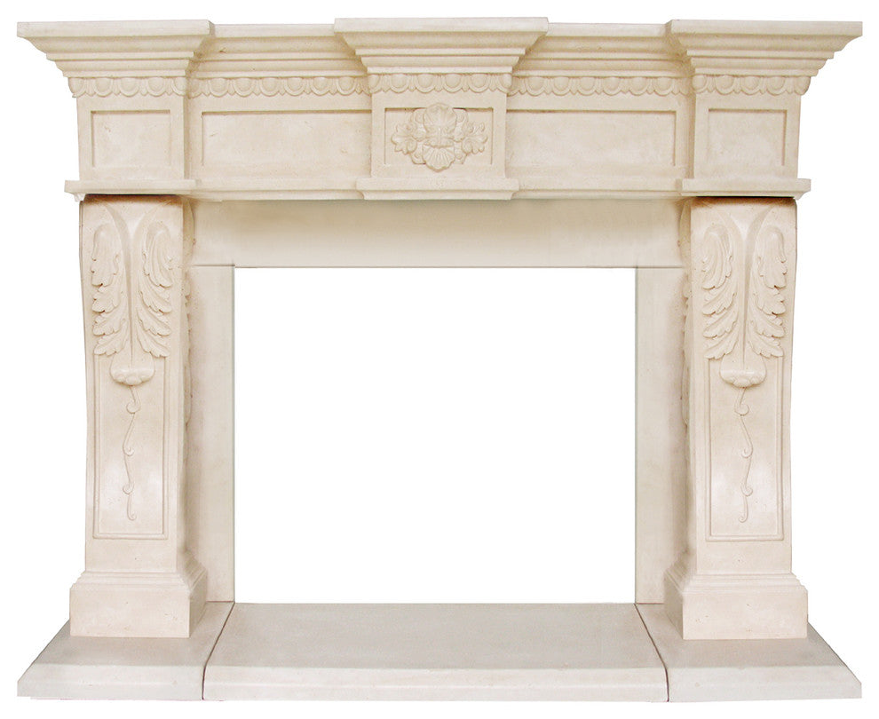 President Series Oxford Cast Stone Fireplace Mantel