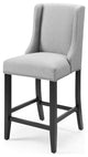 Counter Stool Chair, Fabric, Wood, Gray, Modern, Bar Cafe Bistro Restaurant