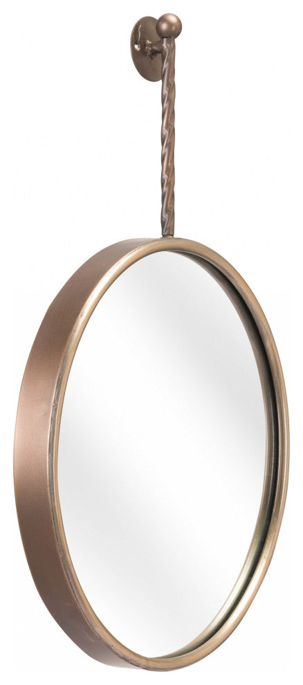 Gold Round Mirror With Hanging Hook