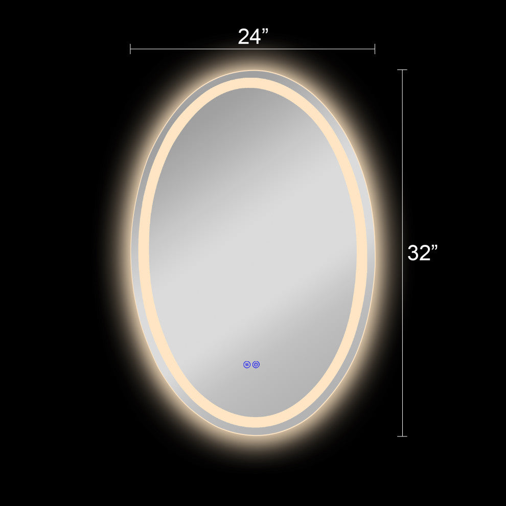 CHLOE Lighting SPECULO Back Lit LED Mirror 4000K, Warm White, 24"