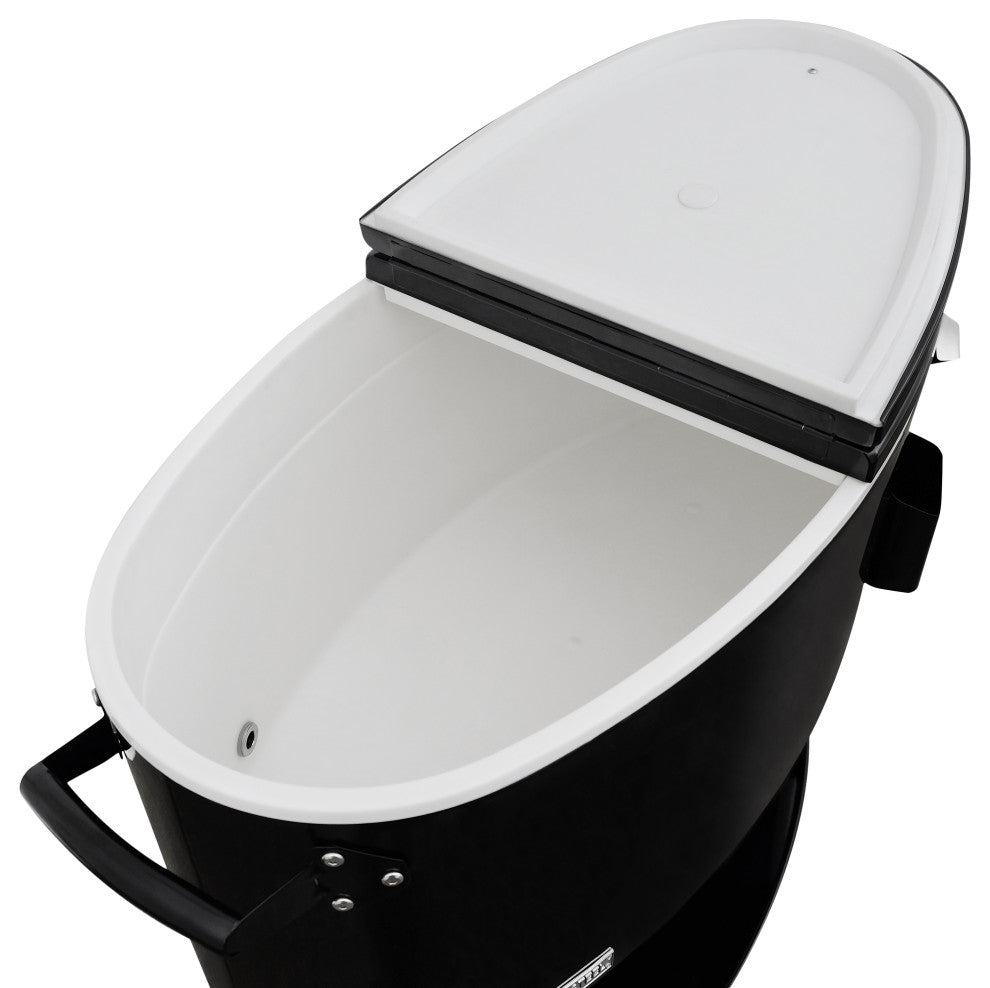 Permasteel 80 Quart Portable Rolling Oval Patio Cooler, Black