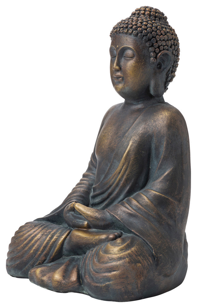 19"H MGO Meditating Buddha Statue
