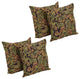 17" Tapestry Throw Pillows With Inserts, Set of 4, Brown Damask