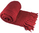 Tweed Knitted Throw Blanket, Chili Pepper, 60"x80"