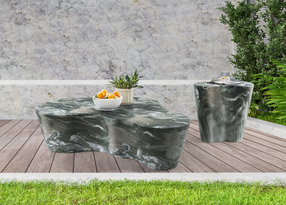 Monza Finished Concrete Indoor/Outdoor Coffee Table, Green