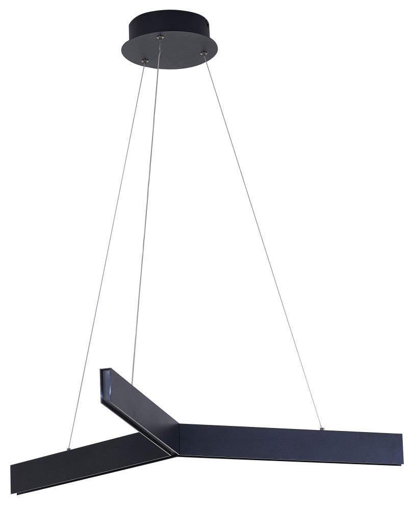 Metal and Acrylic "Y" Shaped Frame LED Light Fixture, Black