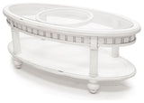 Monaco Oval Coffee Table With Tray Insert, White