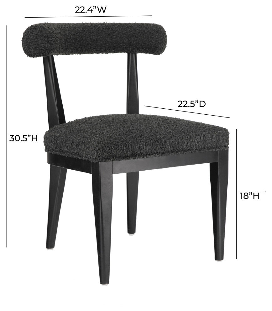 Palla Black Boucle Dining Chair - Black