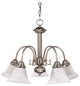 Ballerina 5 Light - 24" Chandelier Alabaster Glass Bell Shades